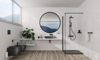 DEANTE CORREO KQR_T41B Sprchová vanička 90x90cm, granit antracit