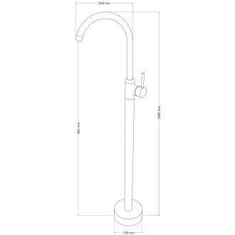 Umyvadlová baterie Mexen Alma, volně stojící, zlatá - 75034-50