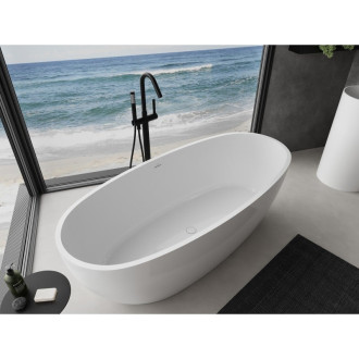 Volně stojící vana Mexen Torino z konglomerátu 155 x 78 cm, bílý lesk - 57271557810