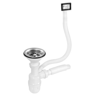 Dřezový sifon, včetně pilety, bílá