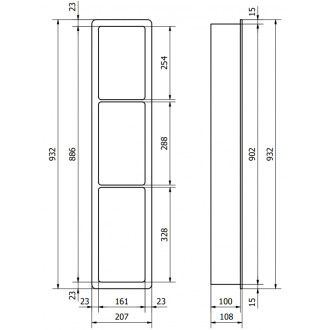 Zapuštěná police Mexen X-Wall-K z konglomerátu 93,2 x 20,7 cm, bílá - 1900932010
