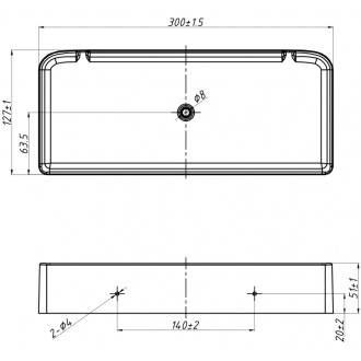 Nástěnná police Mexen X-Wall-S SMC 30 x 12,7 cm, bílá - 1901301305