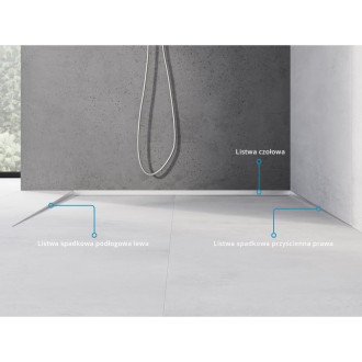 Spádová lišta Mexen Line-B 120 cm levá, nerezová ocel - 181001120L