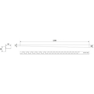 Spádová lišta Mexen Line-B 120 cm levá, zlatá - 185001120L