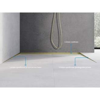 Spádová lišta Mexen Line-B 120 cm pravá, zlatá - 185001120R