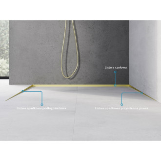 Spádová lišta Mexen Line-B 120 cm levá, kartáčovaná zlatá - 185501120L