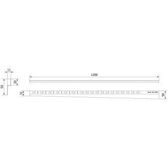 Spádová lišta Mexen Line-B 120 cm levá, kartáčovaná zlatá - 185502120L