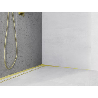 Spádová lišta Mexen Line-B 180 cm pravá, kartáčovaná zlatá - 185502180R