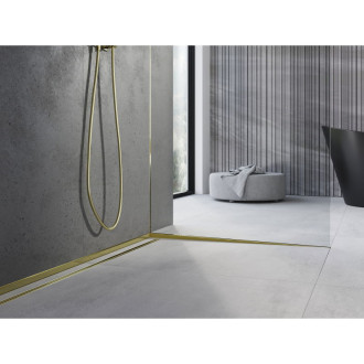 Skleněná šikmá lišta Mexen Line-B 120 cm pravá, zlatá - 185004120R