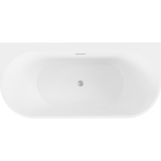 Volně stojící závěsná vana Mexen Oval+ 170 x 80 cm, bílá, přepad kartáčovaný nikl - 52681708000-97