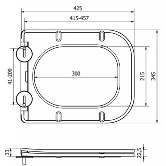 WC sedátko Mexen Teo s tlumeným dovíráním, duroplast, černý lesk - 39851085