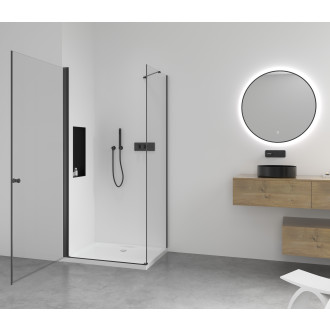 CERANO Sprchový kout Antelo L/P černá mat, transparent sklo 75x100 křídlový CER-482194