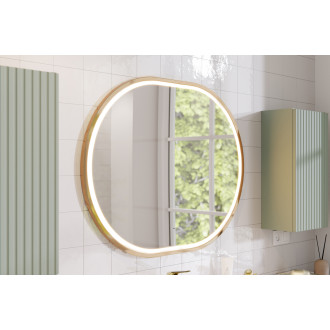 Zestaw meblowy 60cm z blatem, umywalką nablatową Magic, szafkami wysokimi i lustrem LED