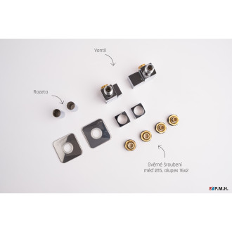 Termostatický ventil pro ústřední vytápění P.M.H. Doria 6x7 cm chrom DOR-R-C