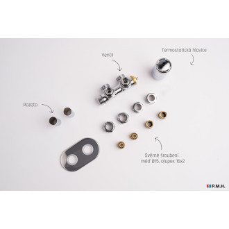 Termostatický ventil pro ústřední vytápění P.M.H. Terra 6x7 cm chrom TER-R-C
