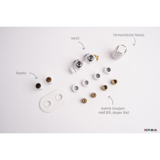 Termostatický ventil pro ústřední vytápění P.M.H. Terra 6x7 cm bílá TER-R-W