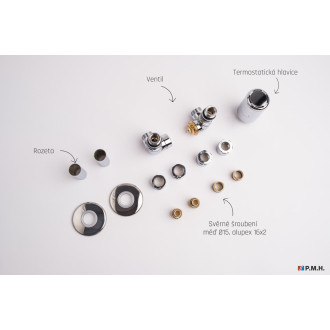 Termostatický ventil pro ústřední vytápění P.M.H. Sigma 6x7 cm chrom SIG-R-C