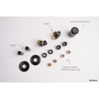Termostatický ventil pro ústřední vytápění P.M.H. Sigma 6x7 cm černá SIG-R-B