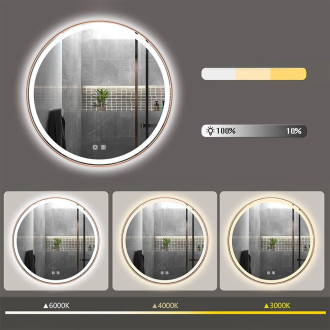 REA Zrcadlo LED 90cm, kartáčovaná měď  HOM-05494