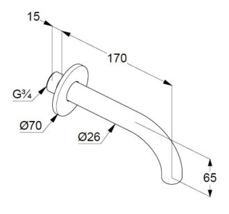 KLUDI BOZZ Vanový výtok 160mm 3850505