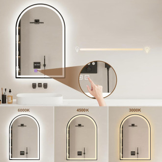 Zrcadlo LED 60x100cm DASH BLACK