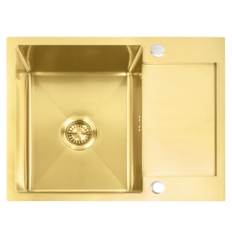 Rea Ocelový dřez Paul BRUSH GOLD KPL-96010