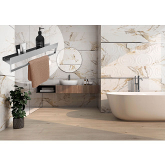 REA Police do koupelny 45cm, kartáčovaná nerez  REA-47000