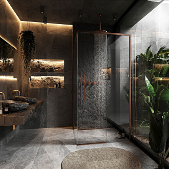 REA Sprchový kout SOLAR - Copper Brush 120x90 -K9514 REA-K9514