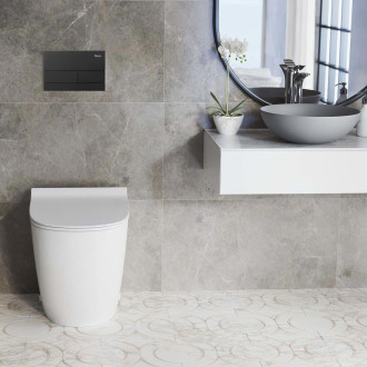 REA Podomítkový WC systém + tlačítka T Black KPL-E0056