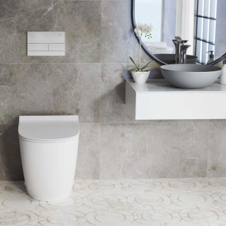 REA Podomítkový WC systém + tlačítka T Brush Steel KPL-E0057