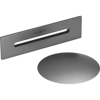 Přepadová zátka vany Mexen Uni, volně stojící, kartáčovaná, pistolově šedá - 5100-66