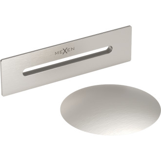 Přepadová zátka vany Mexen Uni stojící, kartáčovaný nikl - 5100-97