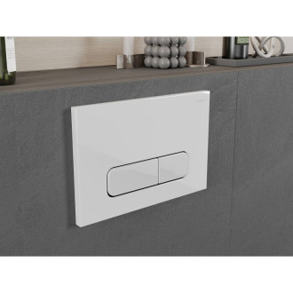 Pneumatické splachovací tlačítko Mexen Fenix Air 02, lesklé bílé - 6A0200