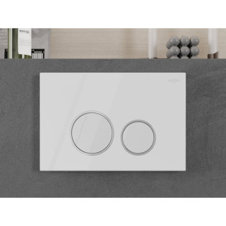 Pneumatické splachovací tlačítko Mexen Fenix Air 05, lesklé bílé - 6A0500