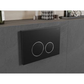 Pneumatické splachovací tlačítko Mexen Fenix Air 05, černé - 6A0503