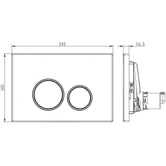 Pneumatické splachovací tlačítko Mexen Fenix Air 05, černé - 6A0503