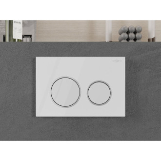 Pneumatické splachovací tlačítko Mexen Fenix Air 07 XS, lesklé bílé - 6A0700