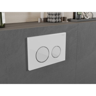 Pneumatické splachovací tlačítko Mexen Fenix Air 07 XS, lesklé bílé - 6A0700