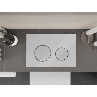 Pneumatické splachovací tlačítko Mexen Fenix Air 07 XS, lesklé bílé - 6A0700