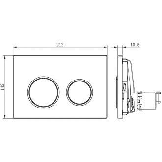 Pneumatické splachovací tlačítko Mexen Fenix Air 07 XS, lesklé bílé - 6A0700