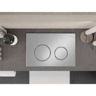 Pneumatické splachovací tlačítko Mexen Fenix Air 07 XS, matný chrom - 6A0702