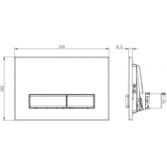 Pneumatické splachovací tlačítko Mexen Fenix Air 09, černé - 6A0903