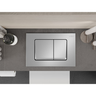 Pneumatické splachovací tlačítko Mexen Fenix Air 10 XS, matný chrom - 6A1002