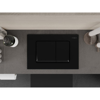 Pneumatické splachovací tlačítko Mexen Fenix Air 10 XS, matně černé - 6A1003