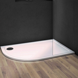 KLARA - vanička z litého mramoru čtvrtkruh 1200x800x30 mm, pravé bez noh, VANKASCTVR8012R