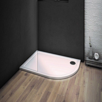 KLARA - vanička z litého mramoru, čtvrtkruh 1200x800x30 mm, levé bez noh, VANKASCTVR8012L