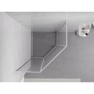 Sprchový kout Mexen Exo pětiúhelníkový výklopný 80 x 80 cm, průhledný, chrom - 812-080-080-01-00