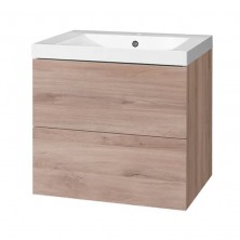 Aira, koupelnová skříňka s umyvadlem z lit. mram,610x578x465mm,spodní, dub Kronberg CN720M