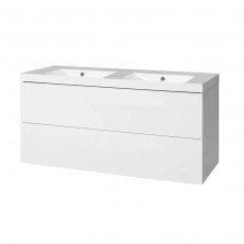 Aira, koupelnová skříňka s umyvadlem z lit. mram, 1210x578x465 mm,spodní, bílá lesk CN713M