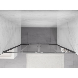 Dvouposuvné sprchové dveře Mexen Exo 200 cm, průhledné, chrom - 8152-200-000-01-00